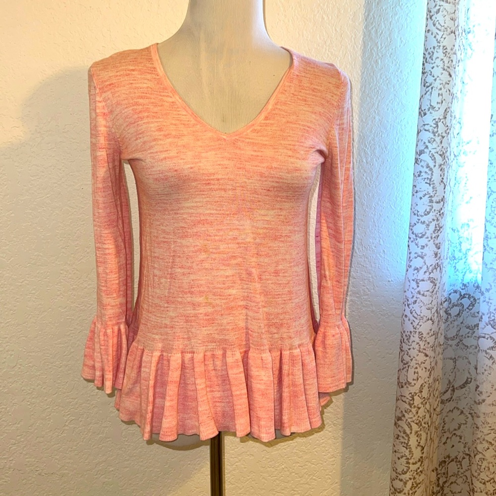 Heathered pink cotton wool modal blend sweater